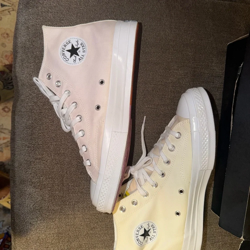 Chinatown Market Converse Classic High-Top Canvas Sneakers in Off-White - Picture 2 of 6